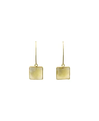 Roberta Sher Designs Citrine Stone Drop Earrings with 14K Gold Filled Artesian Earwires - Gold