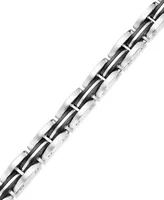 Men's Stainless Steel Bracelet, Black Dome Bracelet