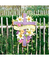 Designocracy by Susan Winget Easter Cross He is Risen Wall and Door Decor