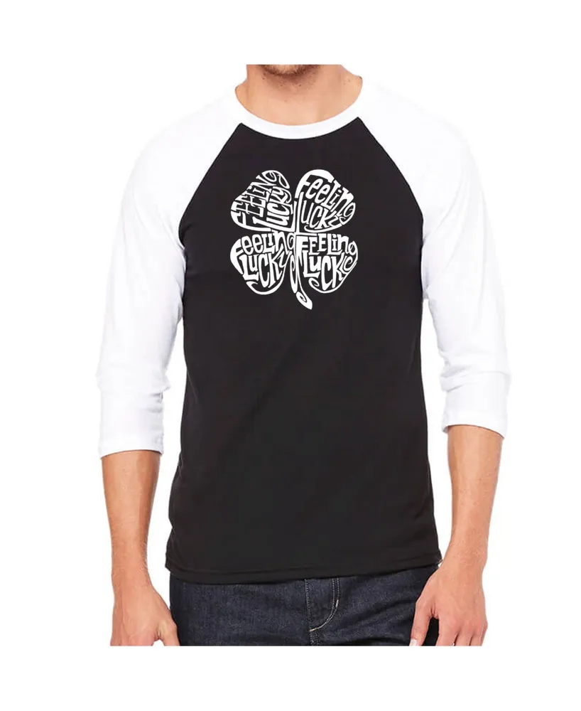 La Pop Art Feeling Lucky Men's Raglan Word T-shirt