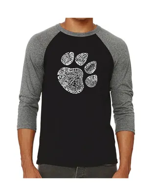 La Pop Art Cat Paw Men's Raglan Word T-shirt