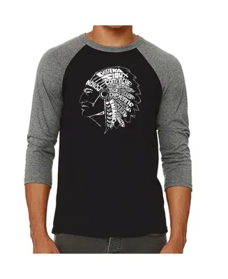 La Pop Art Native American Men's Raglan Word T-shirt