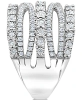 Diamond Multi-Row Crossover Statement Ring (1 ct. t.w.) in Sterling Silver