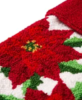 Glitzhome Hooked Stocking, Poinsettia