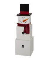 Glitzhome Wooden Double-Sided Snowman or Scarecrow Porch Decor