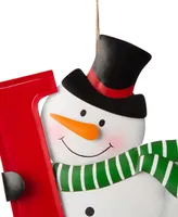 Glitzhome Metal Vertical Joy Snowman Yard Stake or Horizontal Snowmen Family Stake