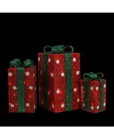 Northlight and Lighted Gi Boxes with Bows Outdoor Christmas Decorations