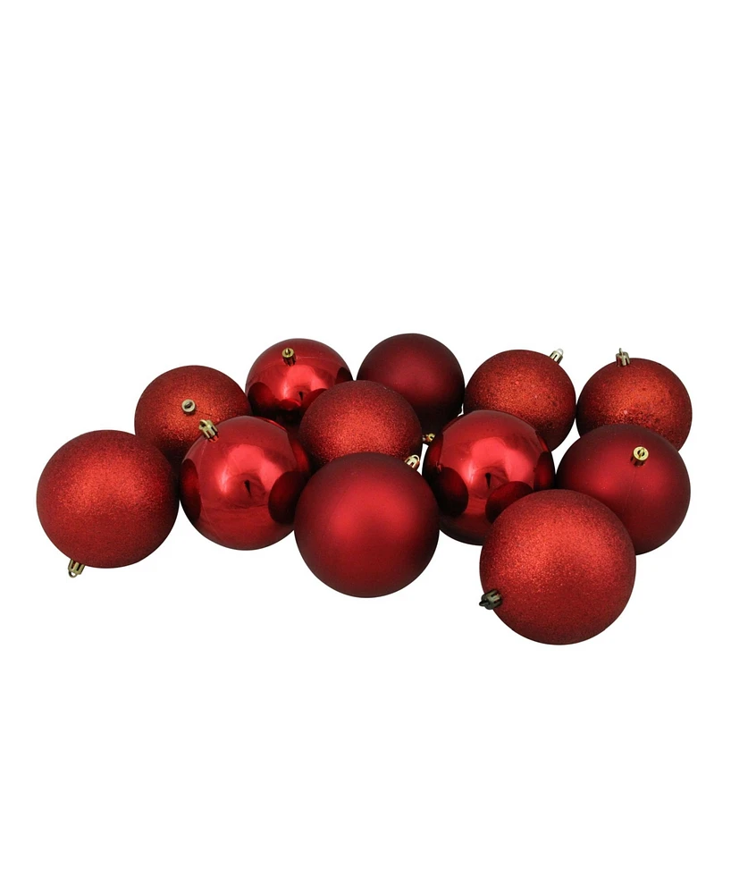 Northlight Red Shatterproof Finish Christmas Ball Ornaments