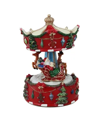 Northlight Animated Musical Santa and Reindeer Carousel Christmas Table top Decor