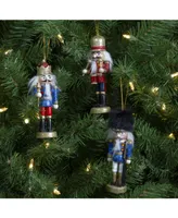 Northlight Glittery Assorted Classic Nutcracker Ornaments, Set of 3