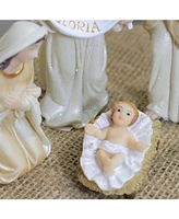 Northlight Glitte Ivory and Cream Christmas Nativity Figure Set