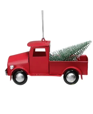 Northlight Iron Truck with Frosted Tree Christmas Ornament