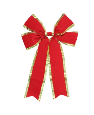 Northlight 4-Loop Velveteen Christmas Bow with Trim