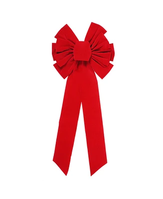 Northlight 11-Loop Velveteen Christmas Bow Decoration
