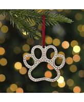 Northlight Paw Print with European Crystals Christmas Ornament