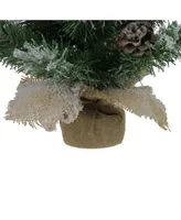 Northlight 2' Unlit Flocked Pine Artificial Christmas Tree in Burlap Base