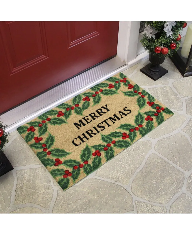 Northlight and Holly Berry "Merry Christmas" Doormat