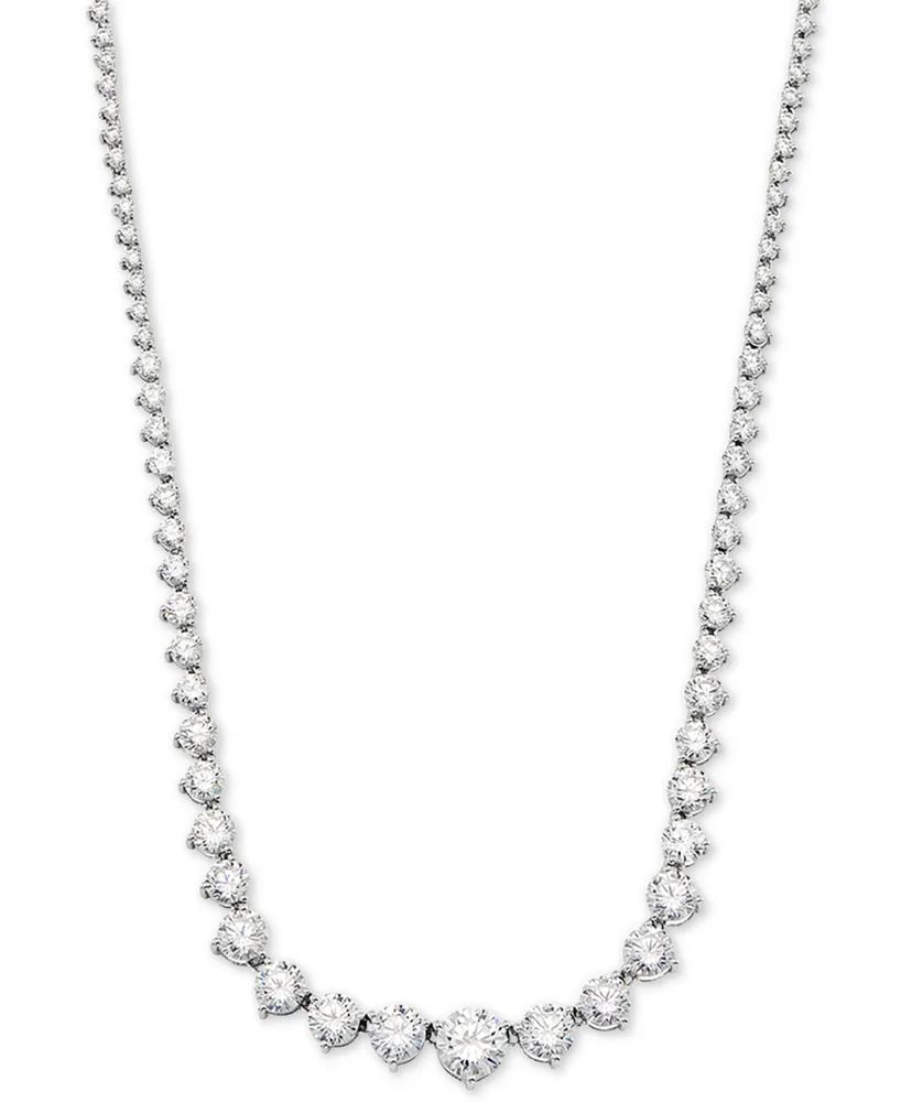 Arabella Cubic Zirconia Graduated 17" Necklace in Sterling Silver, Created for Macy's