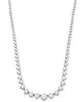 Arabella Cubic Zirconia Graduated 17" Necklace in Sterling Silver, Created for Macy's