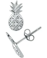 Giani Bernini Cubic Zirconia Pineapple Stud Earrings in Sterling Silver, Created for Macy's