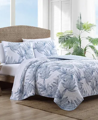 Tommy Bahama Kayo Blue Reversible 3-Piece Full/Queen Quilt Set