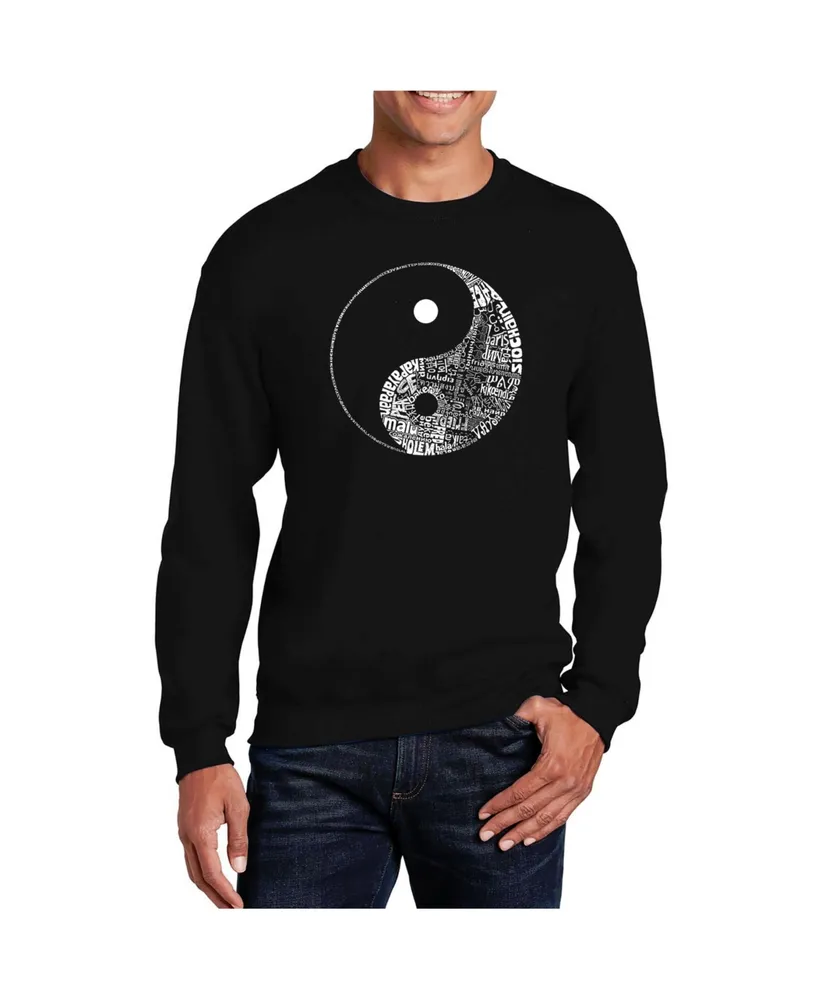 La Pop Art Men's Word Yin Yang Crewneck Sweatshirt