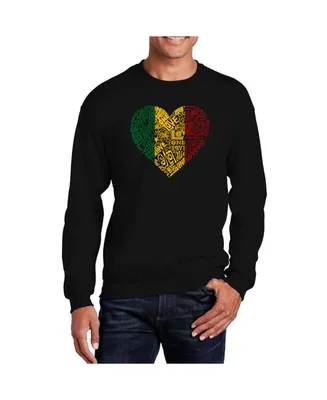 La Pop Art Men's Word One Love Heart Crewneck Sweatshirt