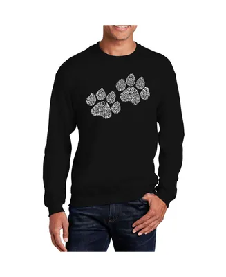 La Pop Art Word Woof Paw Prints Crewneck Sweatshirt