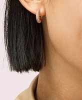 Kate Spade New York Gold-Tone Small Pave Huggie Hoop Earrings, 0.62"