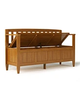 Simpli Home Brooklyn Solid Wood Entryway Storage Bench