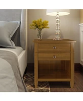Simpli Home Carlton Solid Wood Bedside Table