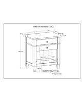 Simpli Home Carlton Solid Wood Bedside Table