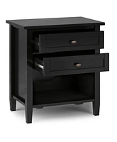 Simpli Home Warm Shaker Solid Wood Bedside Table