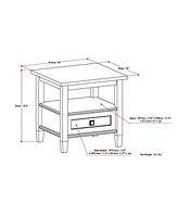 Simpli Home Warm Shaker Solid Wood End Table