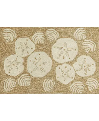 Liora Manne' Frontporch Shell Toss 1'8" x 2'6" Outdoor Area Rug