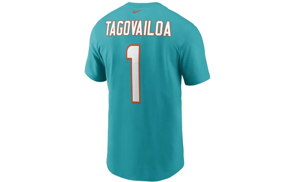 Tua Tagovailoa Miami Dolphins Nike Name & Number T-Shirt - Aqua