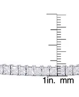 Macy's Cubic Zirconia Square Link Tennis Bracelet in Silver Plate