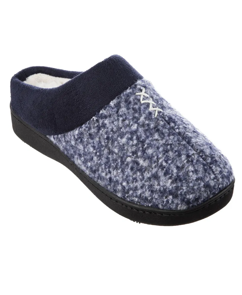 Isotoner Signature Women's Heathered Knit Jessie Hoodback Slippers