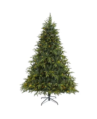 Nearly Natural Colorado Mountain Fir "Natural Look" Artificial Christmas Tree with 600 Clear Led Lights and 3048 Bendable Branches