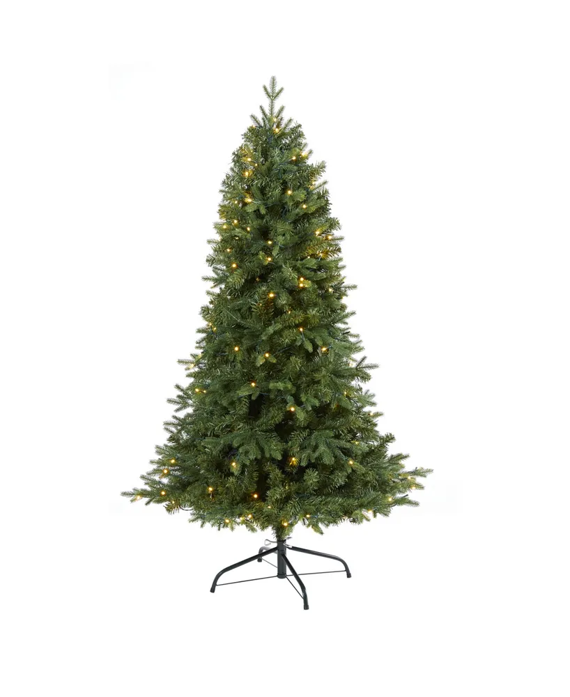 Nearly Natural Vermont Fir Artificial Christmas Tree with Clear Led Lights