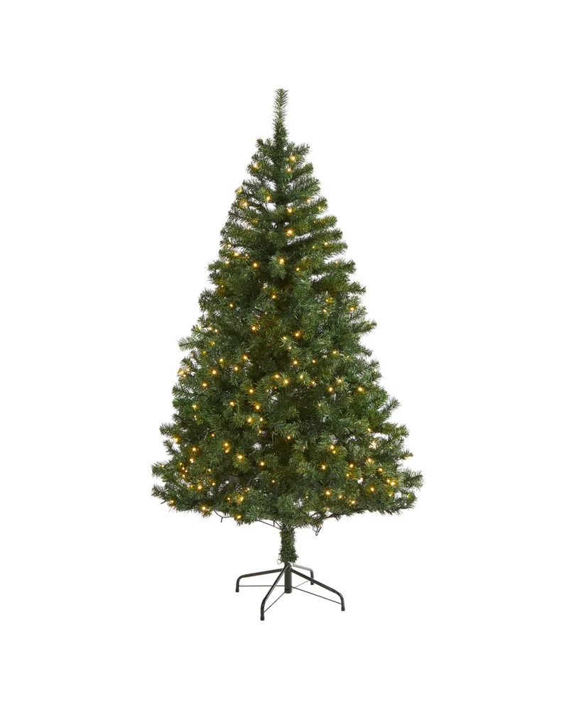 Nearly Natural Northern Tip Pine Artificial Christmas Tree with Clear Led Lights