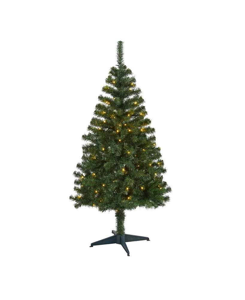 Nearly Natural Northern Tip Pine Artificial Christmas Tree with 100 Clear Led Lights