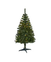 Nearly Natural Northern Tip Pine Artificial Christmas Tree with 100 Clear Led Lights