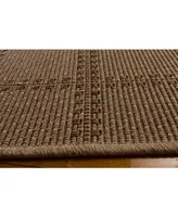 Portland Textiles Napoli Regular Plaid Tan 6'7" x 9'6" Outdoor Area Rug