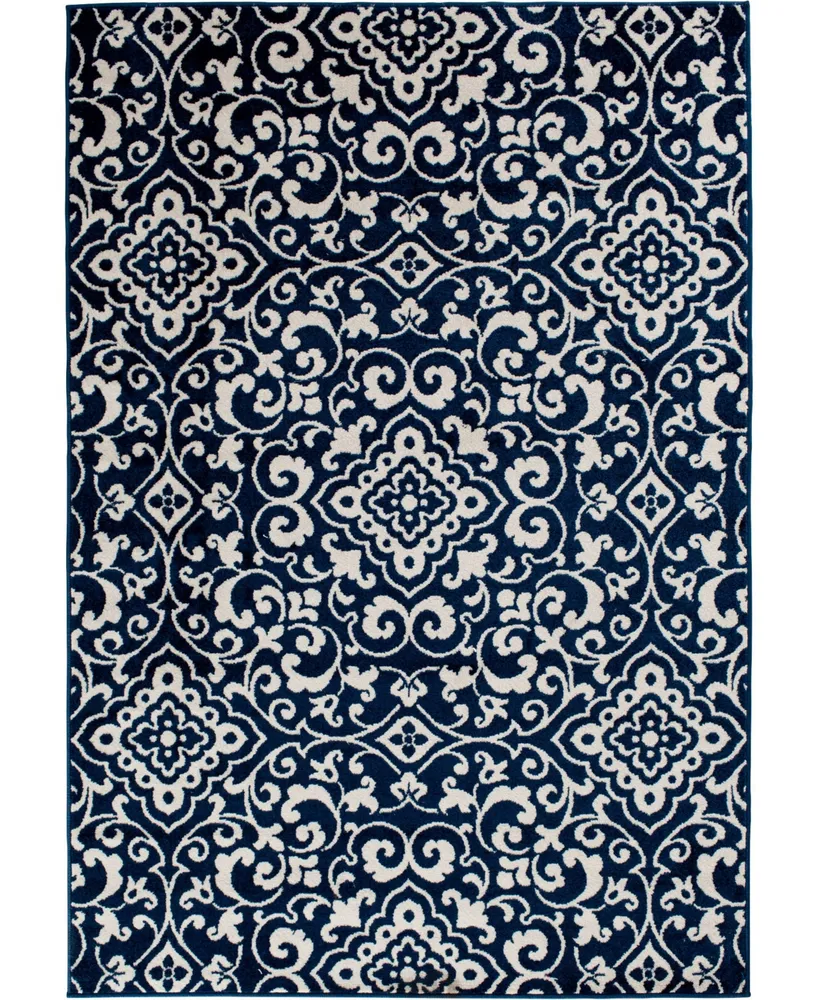 Portland Textiles Tropicana Mcbee Blue 6'7" x 9'6" Outdoor Area Rug