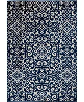 Portland Textiles Tropicana Mcbee Blue 6'7" x 9'6" Outdoor Area Rug