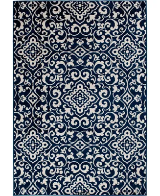 Portland Textiles Tropicana Mcbee Blue 5' x 7'3" Outdoor Area Rug