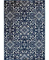 Portland Textiles Tropicana Mcbee Blue 5' x 7'3" Outdoor Area Rug