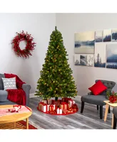 Nearly Natural Virginia Fir Artificial Christmas Tree with Clear Lights and Bendable Branches