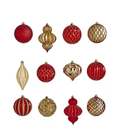 Nearly Natural Holiday Lux Shatterproof, 12 Count Christmas Tree Ornament Set